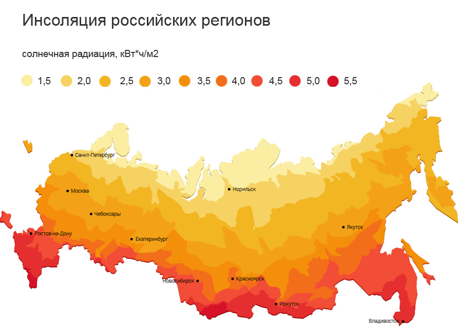 Карта с уровнем радиации